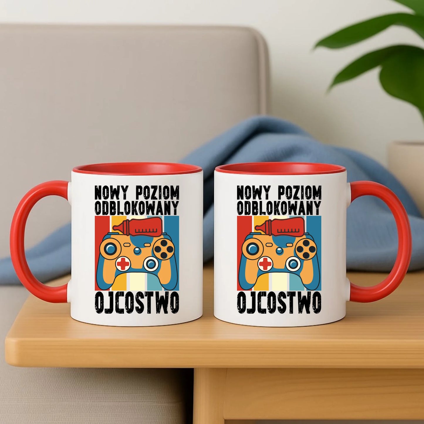 Personalizowany czerwony kubek dla taty na prezent Dzień Ojca Święta Urodziny