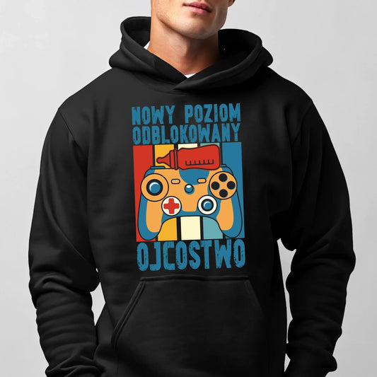 Nowy poziom odblokowany Ojcostwo | Bluza męska z kapturem dla taty DT24 - StoryCups.pl