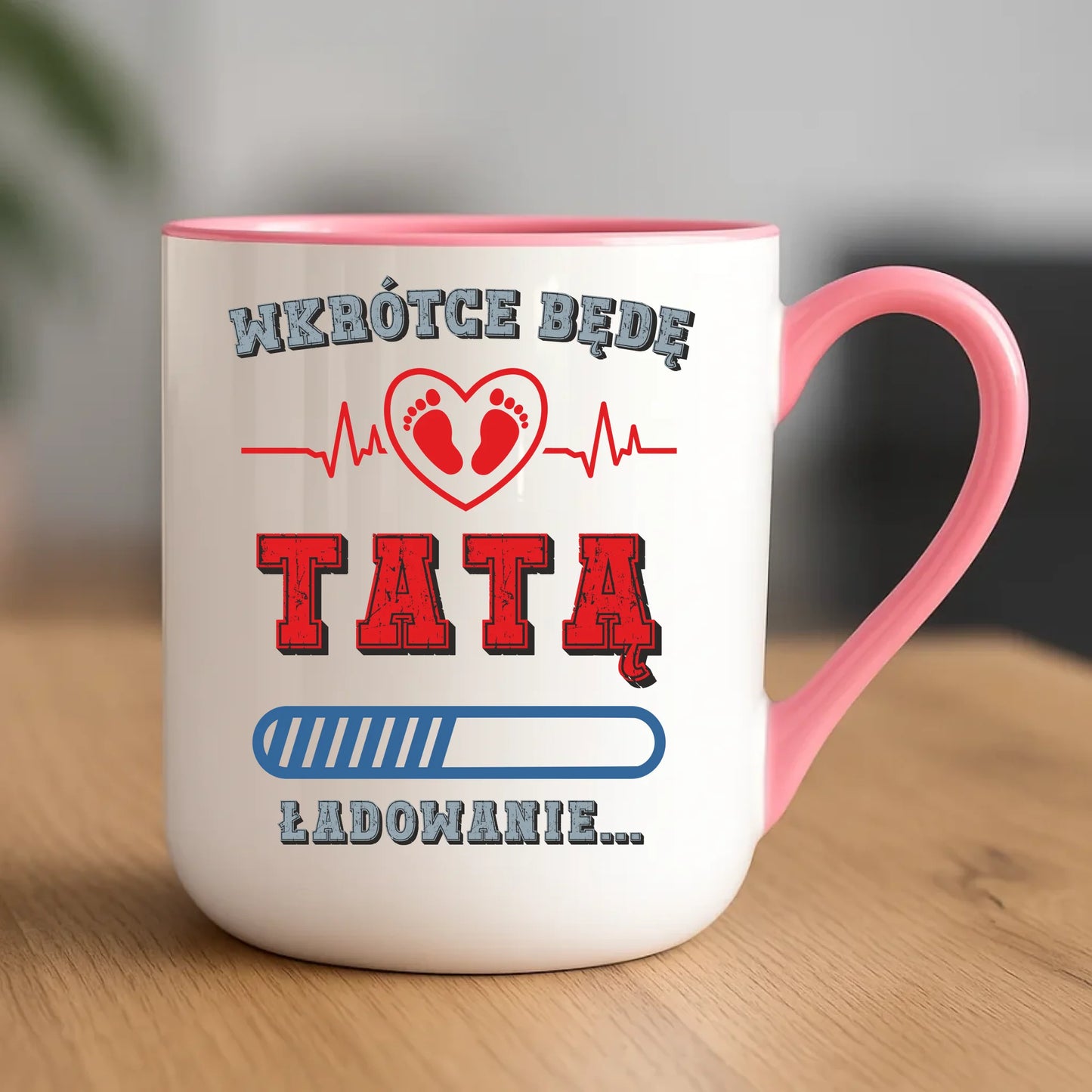 Personalizowany kubek dla taty upominek na Dzień Ojca - różowy