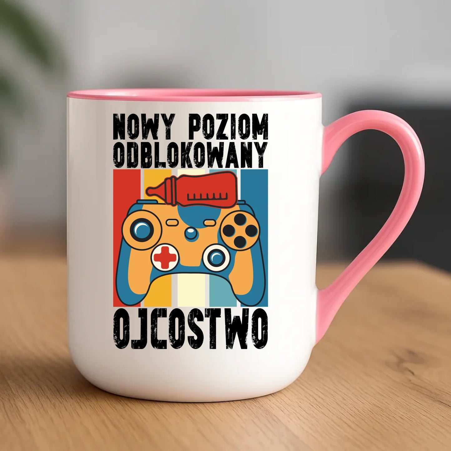 Personalizowany kubek dla taty upominek na Dzień Ojca - różowy