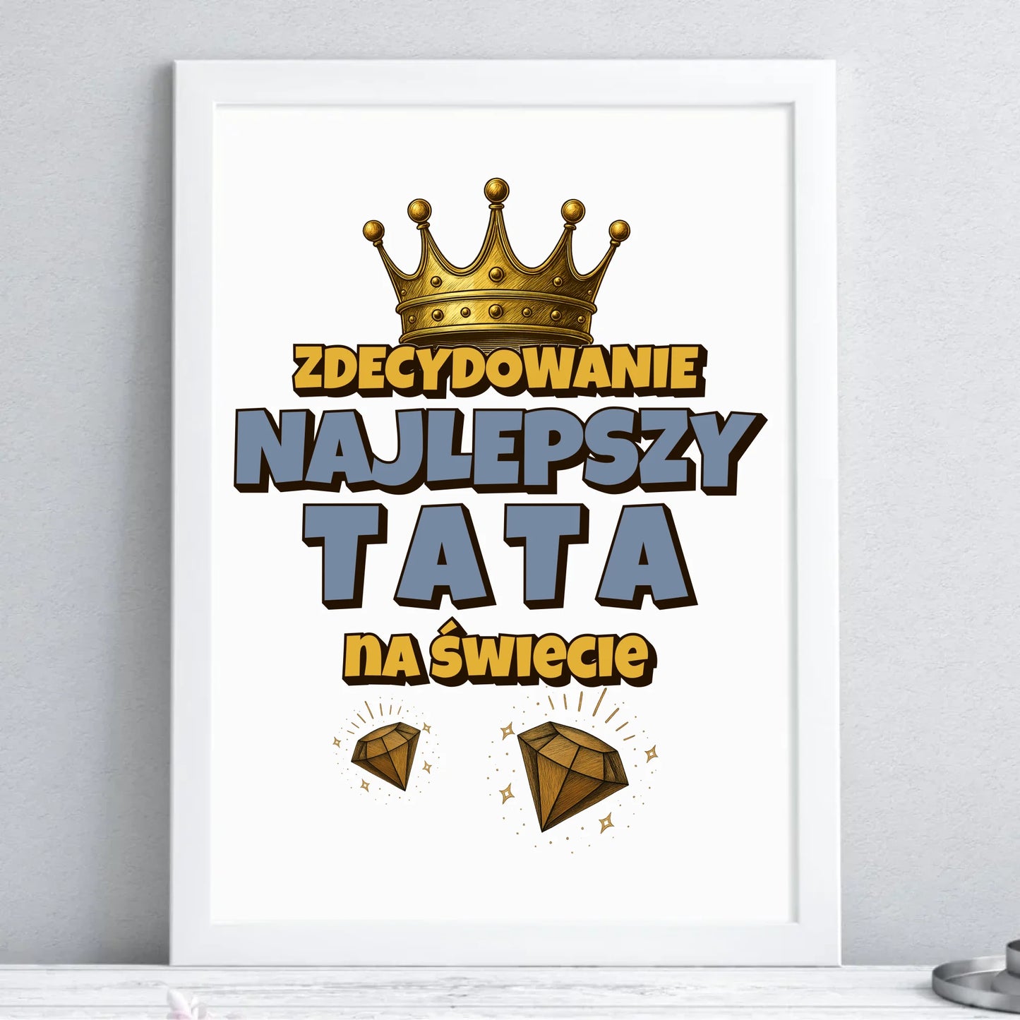 Prezent dla taty - obraz w ramie z personalizowanym nadrukiem - Dzień Ojca, Święta, urodziny