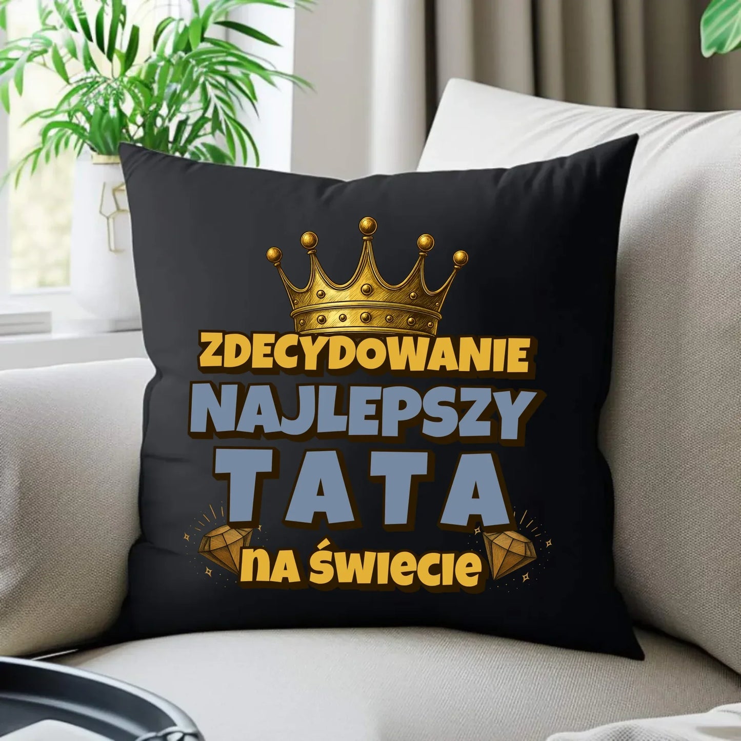 Zdecydowanie najlepszy tata na świecie | Poduszka dekoracyjna dla taty DT25 - StoryCups.pl
