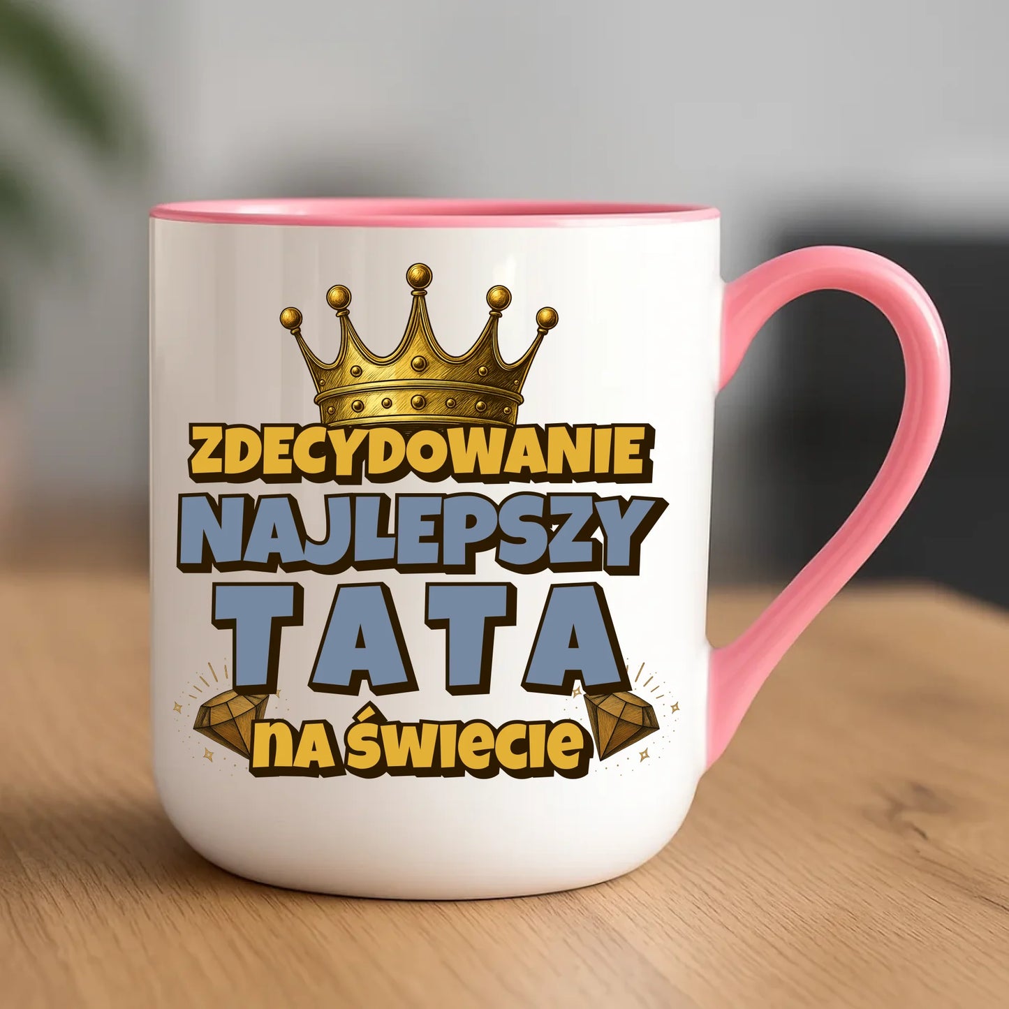 Personalizowany kubek dla taty upominek na Dzień Ojca - różowy