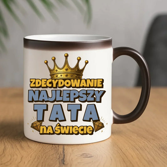 Zdecydowanie najlepszy tata na świecie | Kubek magiczny dla taty DT25 - StoryCups.pl