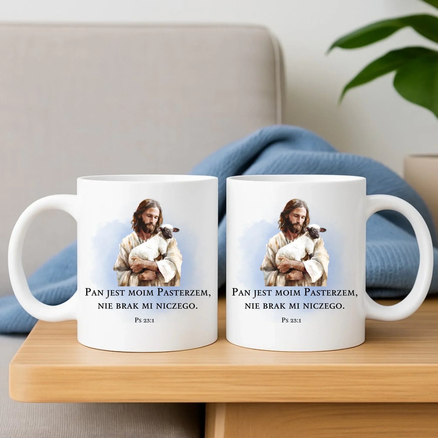 Zestaw poduszka i kubek PAN JEST MOIM PASTERZEM DU03 - StoryCups.pl