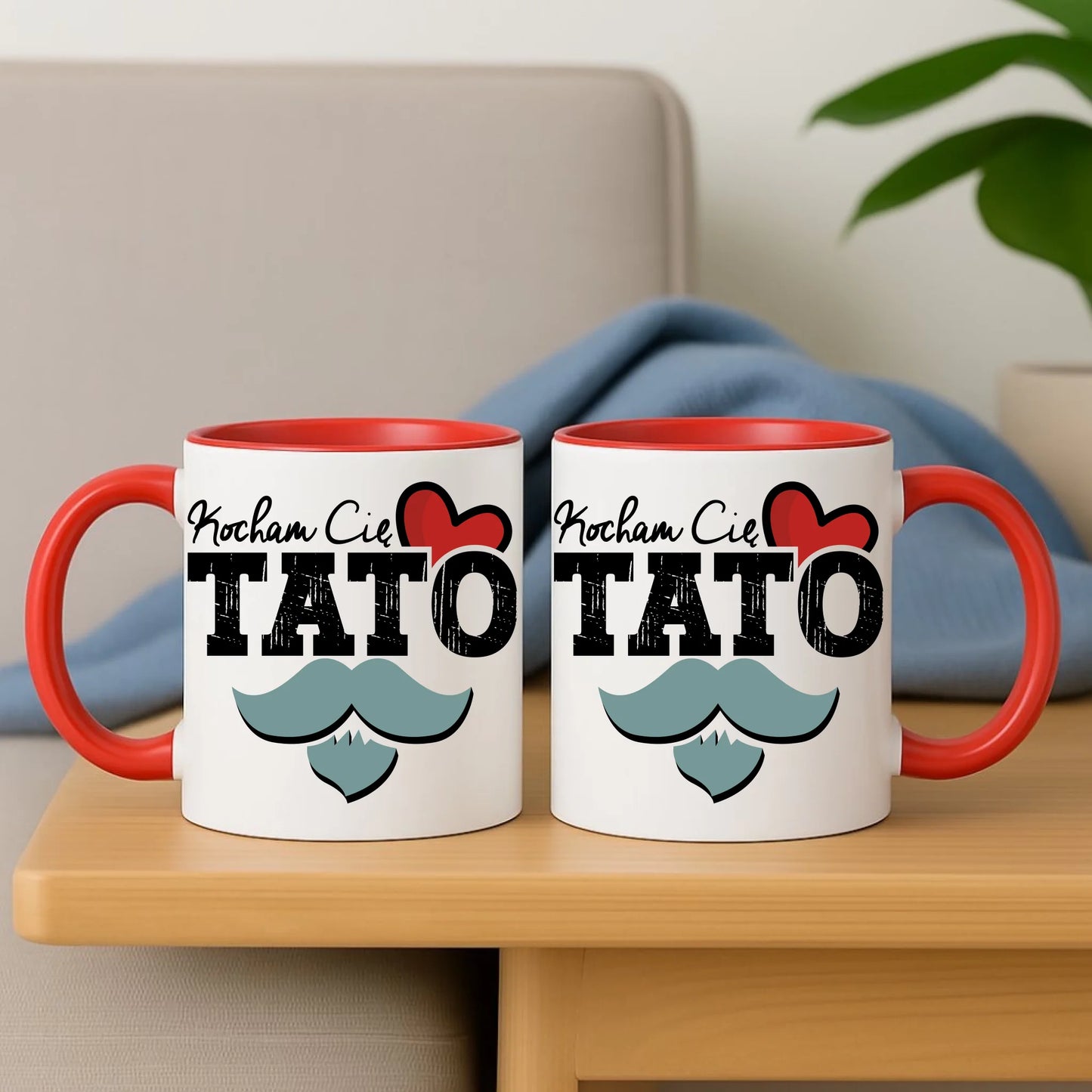 Personalizowany czerwony kubek dla taty na prezent Dzień Ojca Święta Urodziny