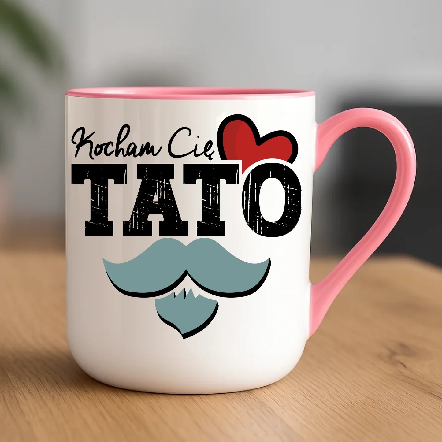 Personalizowany kubek dla taty upominek na Dzień Ojca - różowy