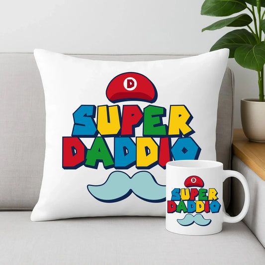 Super Daddio| Zestaw poduszka i kubek dla taty DT28 - StoryCups.pl