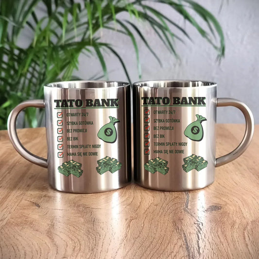 Tato bank | Metalowy kubek dla taty DT41 - StoryCups.pl