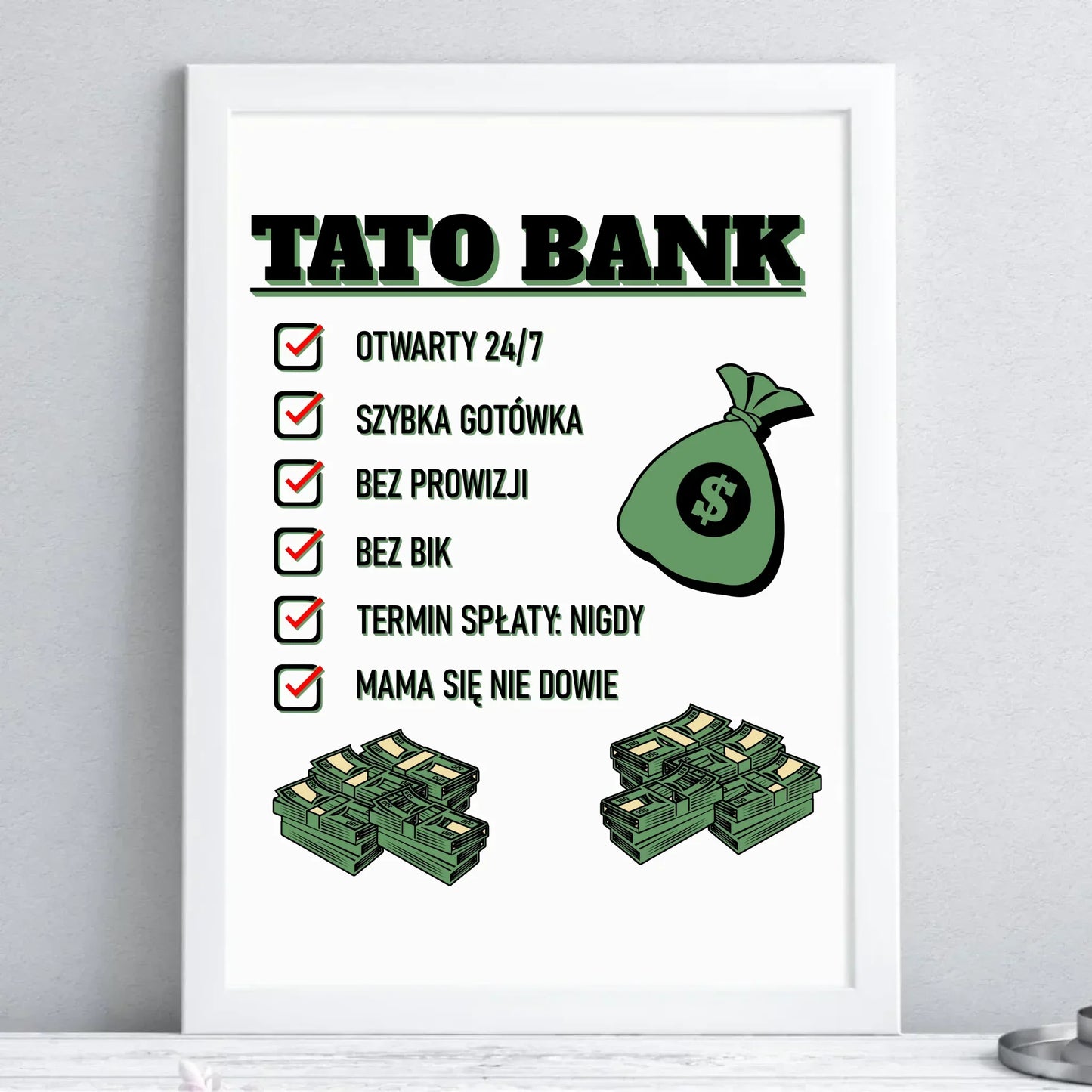 Tato bank | Plakat w ramie dla taty DT41 - StoryCups.pl