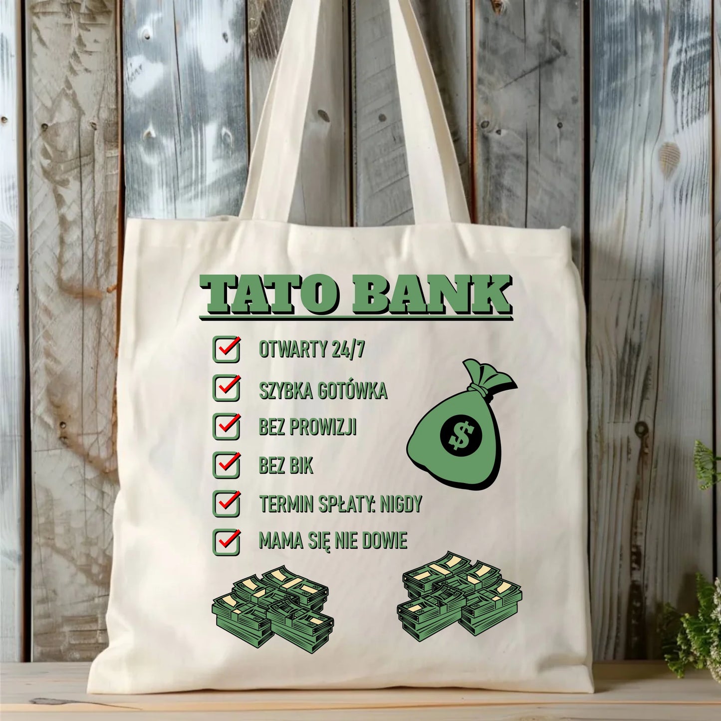 Personalizowana eco torba z nadrukiem dla taty - naturalna - prezent dla taty, Dzień Ojca, Święta, Urodziny