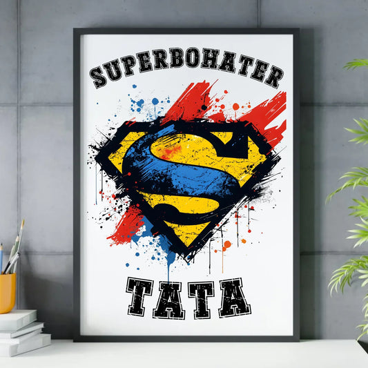 Superbohater tata | Plakat w ramie dla taty DT29 - StoryCups.pl