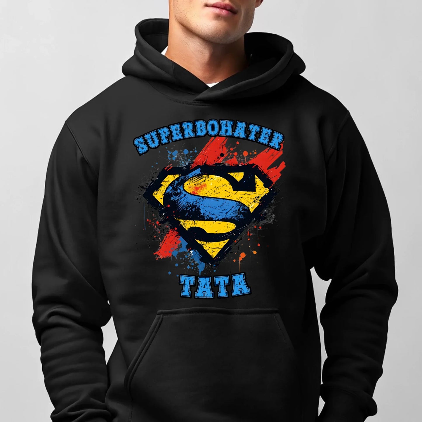 Superbohater tata | Bluza męska z kapturem dla taty DT29 - StoryCups.pl