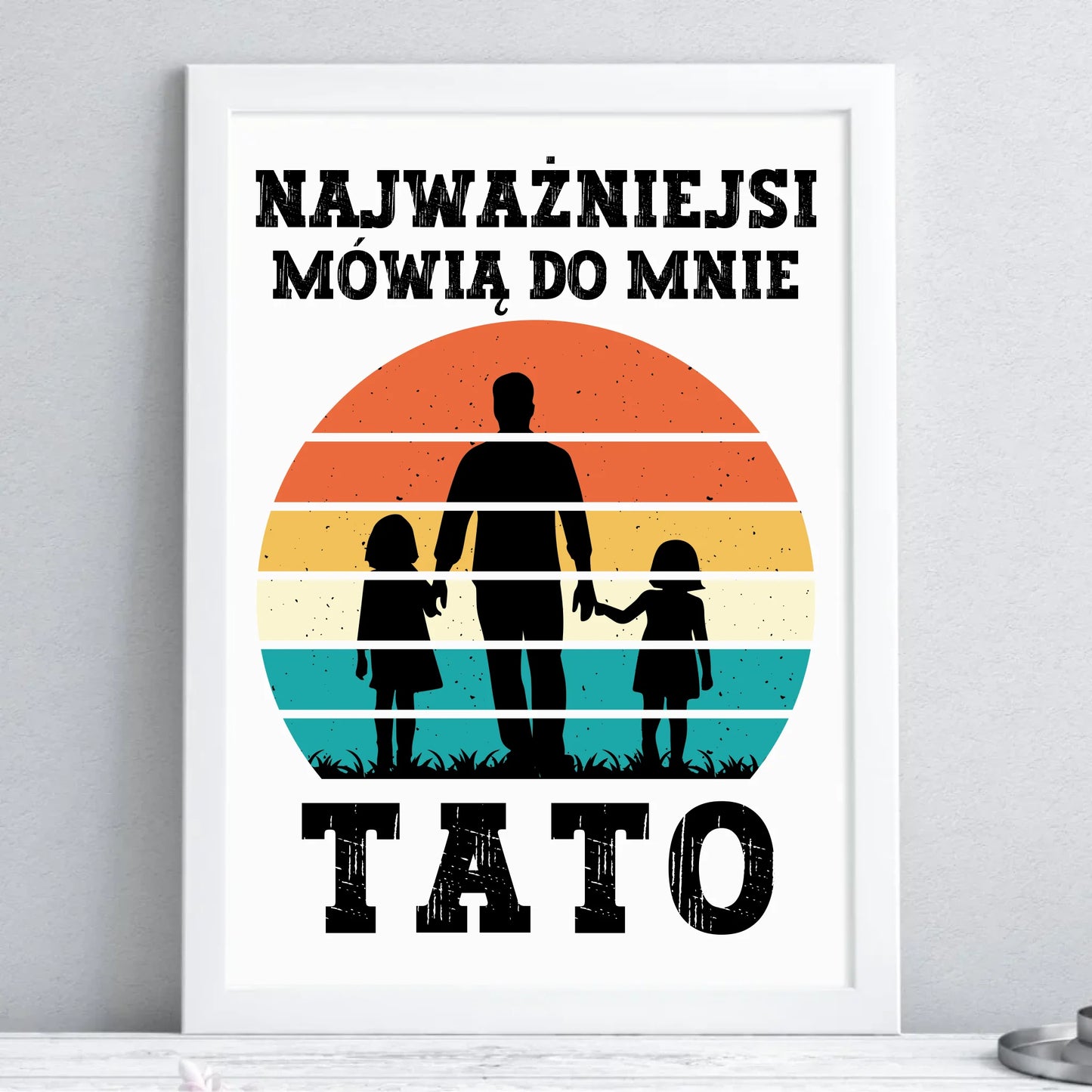 Prezent dla taty - obraz w ramie z personalizowanym nadrukiem - Dzień Ojca, Święta, urodziny