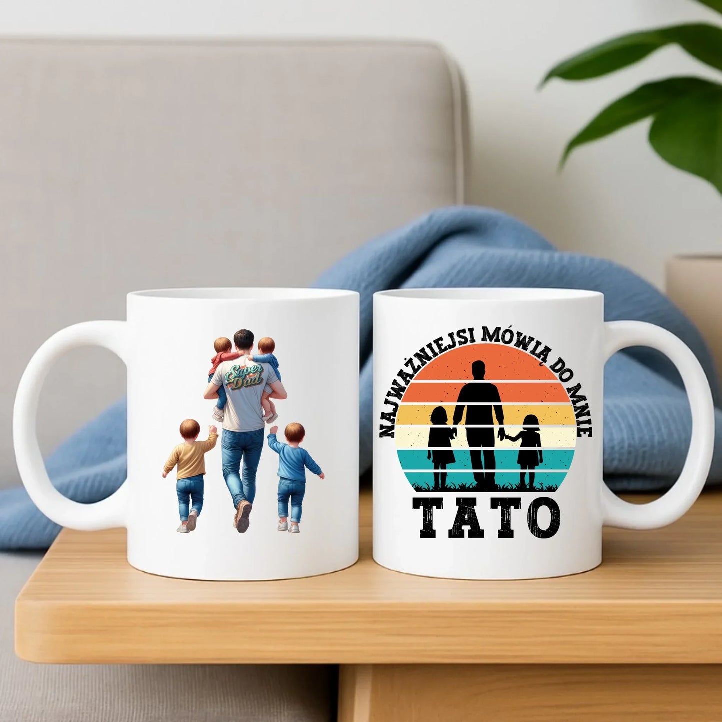 Najważniejsi mówią do mnie tato | Zestaw poduszka i kubek dla taty DT31 - StoryCups.pl
