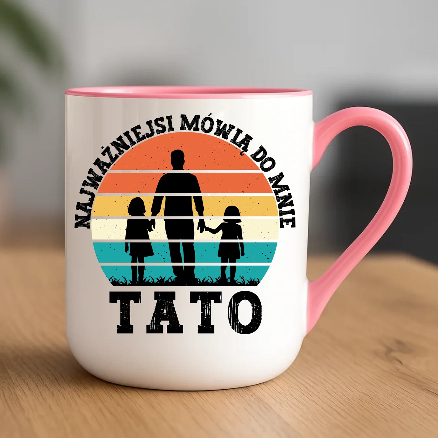 Personalizowany kubek dla taty upominek na Dzień Ojca - różowy