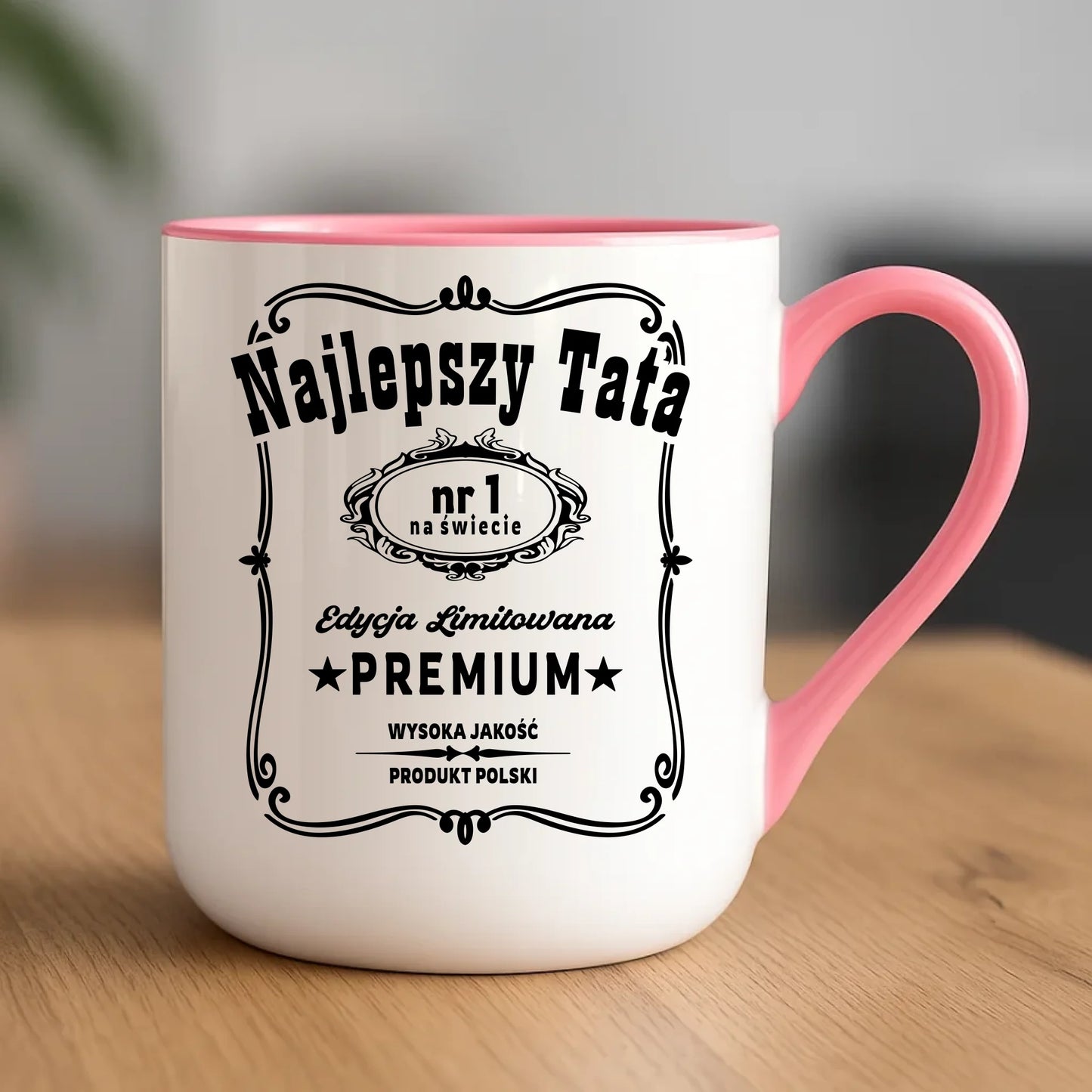 Personalizowany kubek dla taty upominek na Dzień Ojca - różowy