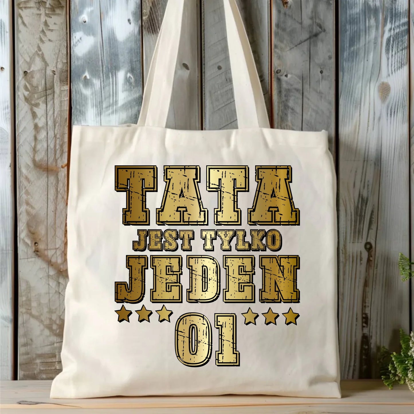 Personalizowana eco torba z nadrukiem dla taty - naturalna - prezent dla taty, Dzień Ojca, Święta, Urodziny