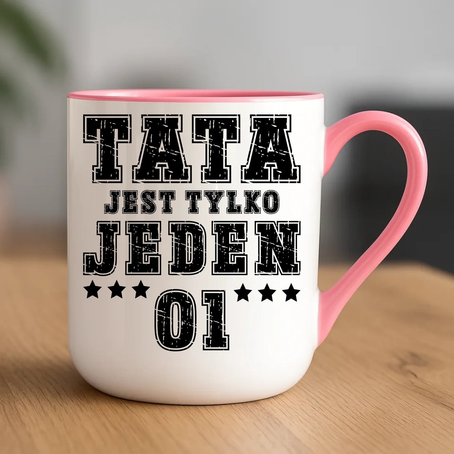 Personalizowany kubek dla taty upominek na Dzień Ojca - różowy