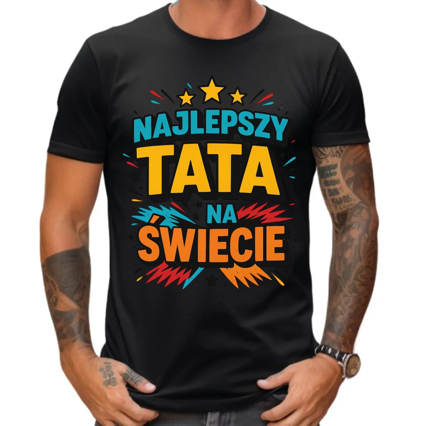 Prezent dla taty koszulka z nadrukiem DZIEŃ OJCA TATA