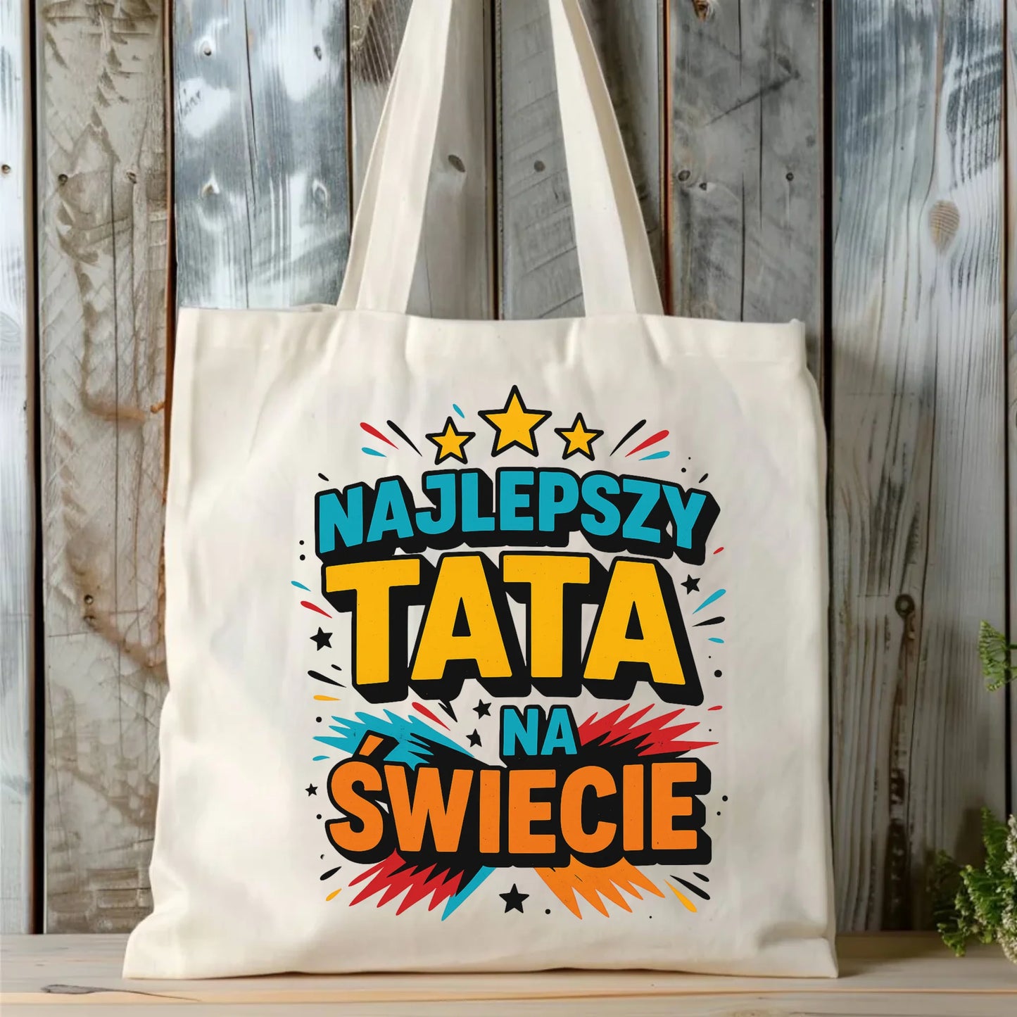 Personalizowana eco torba z nadrukiem dla taty - naturalna - prezent dla taty, Dzień Ojca, Święta, Urodziny