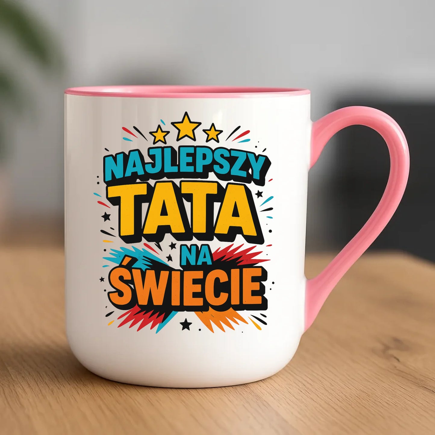 Personalizowany kubek dla taty upominek na Dzień Ojca - różowy