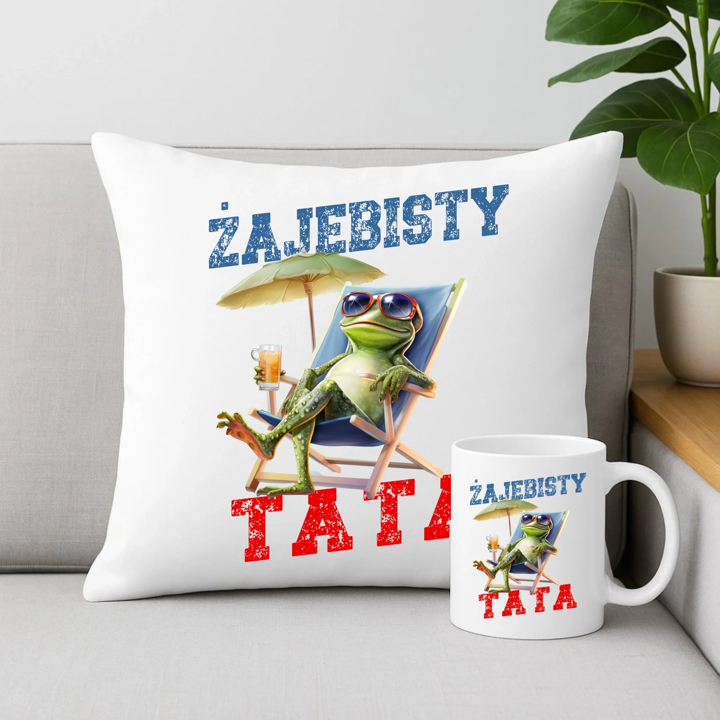 Zestaw prezentowy dla taty poduszka i kubek z nadrukiem Dzień Ojca