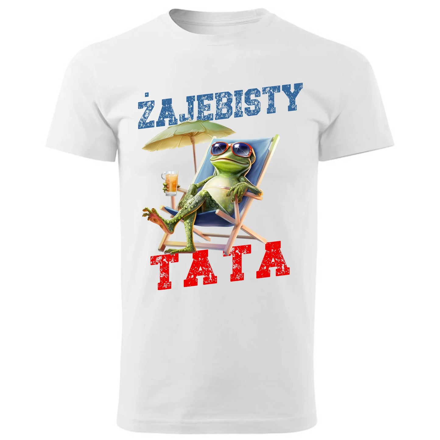 Prezent dla taty biała koszulka z nadrukiem DZIEŃ OJCA TATA