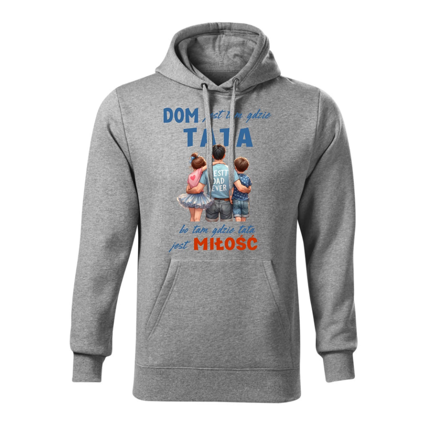 Personalizowana bluza z kapturem dla taty - szara - prezent na Dzień Ojca Święta Urodziny