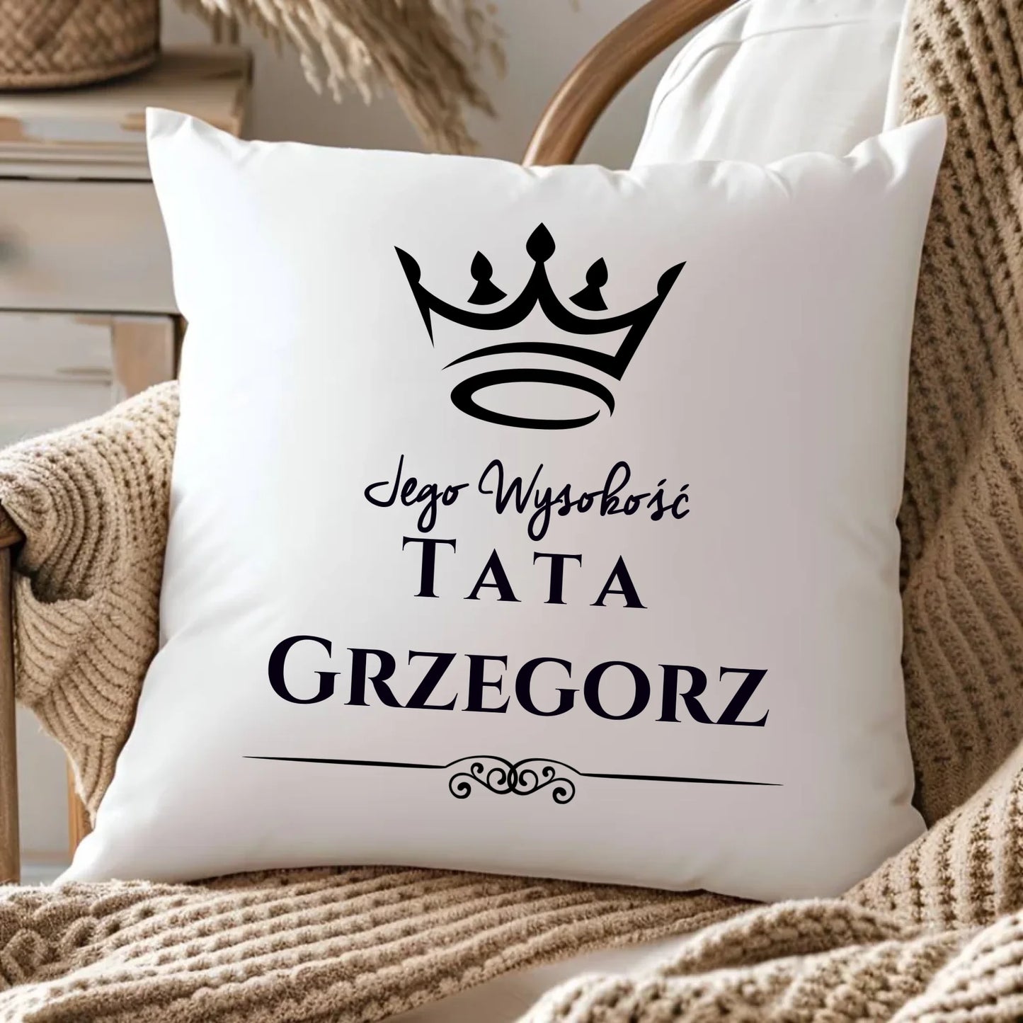 Pluszowa poduszka z nadrukiem prezent dla taty Dzień Ojca Święta urodziny