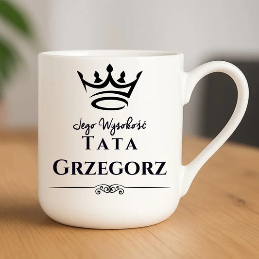 Jego Wysokość tata imię | Kubek elegant dla taty DT11 - StoryCups.pl