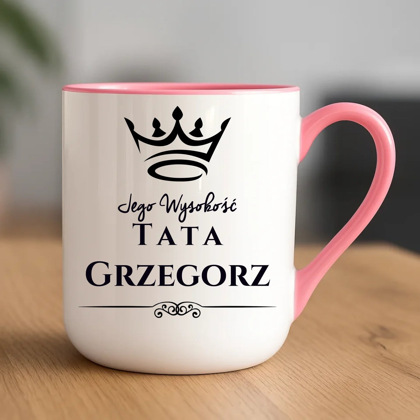 Personalizowany kubek dla taty upominek na Dzień Ojca - różowy