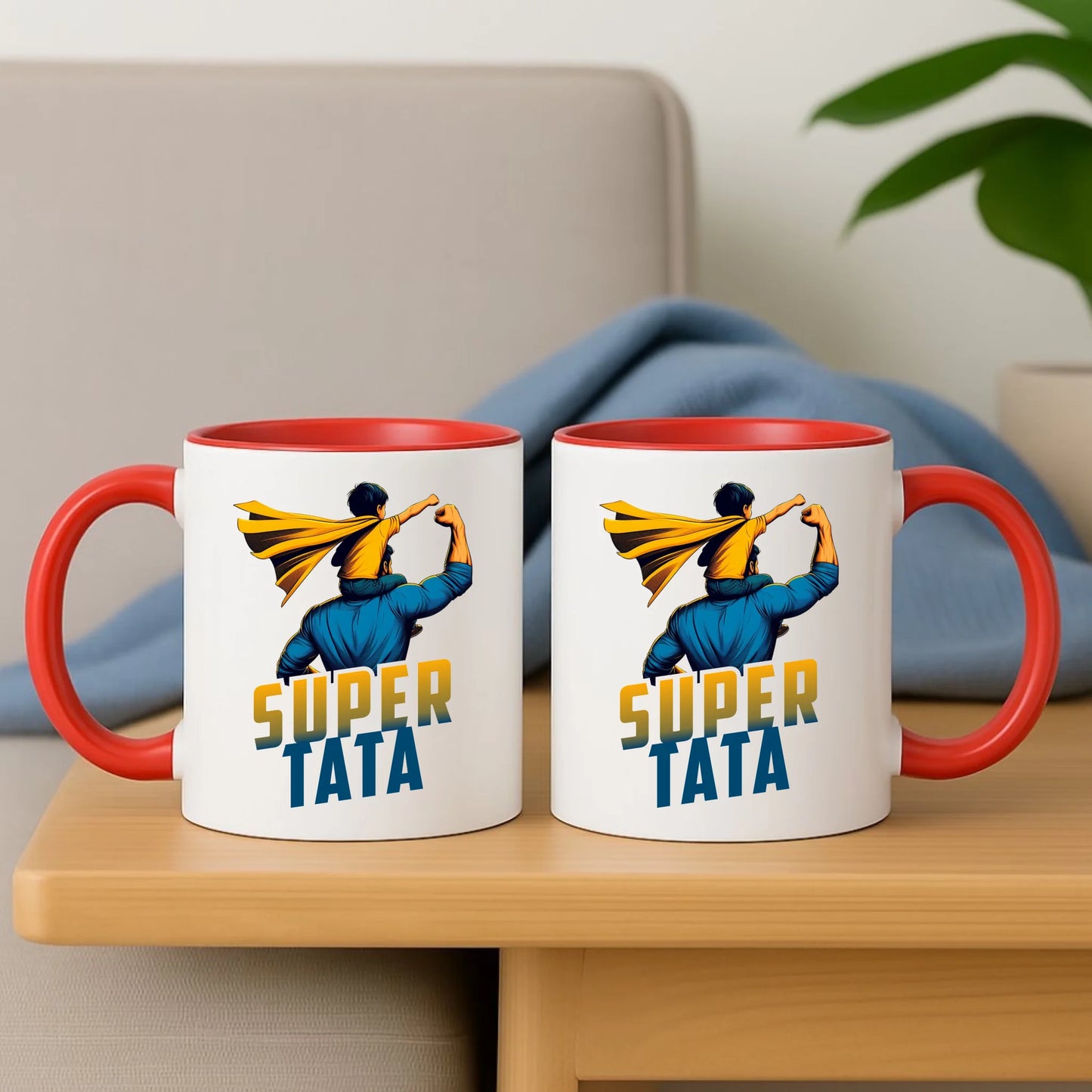 Personalizowany czerwony kubek dla taty na prezent Dzień Ojca Święta Urodziny