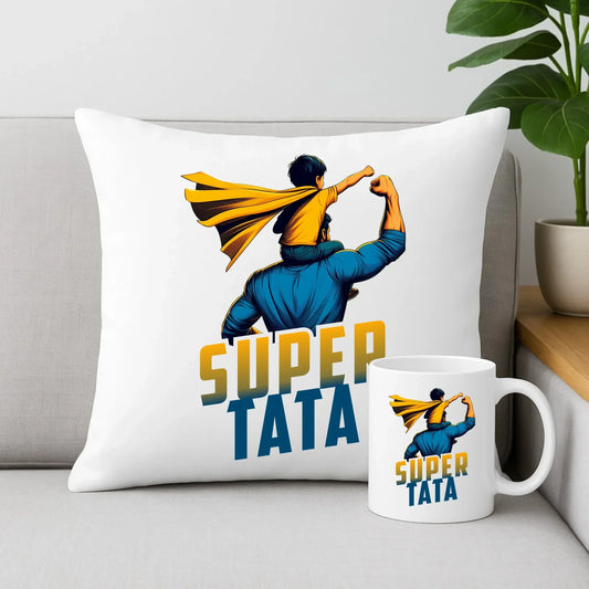 Super tata | Zestaw poduszka i kubek dla taty DT38 - StoryCups.pl