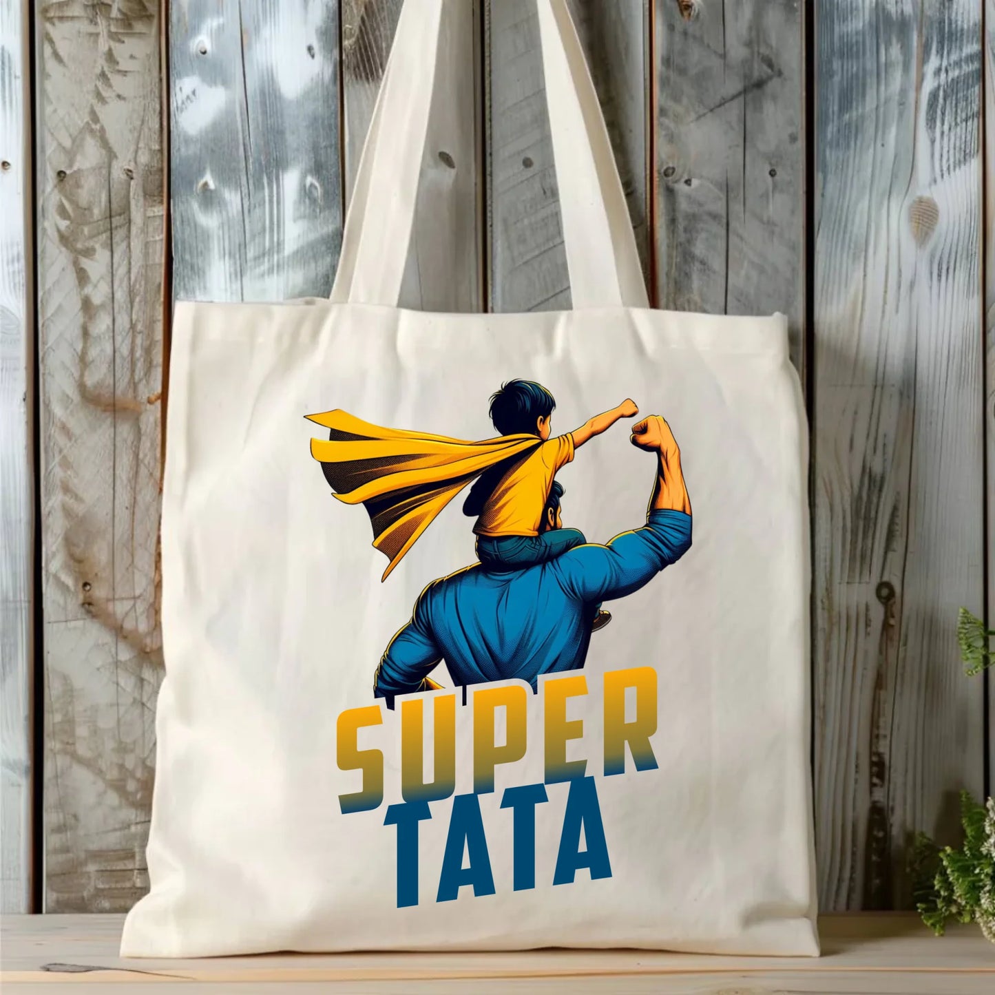 Personalizowana eco torba z nadrukiem dla taty - naturalna - prezent dla taty, Dzień Ojca, Święta, Urodziny