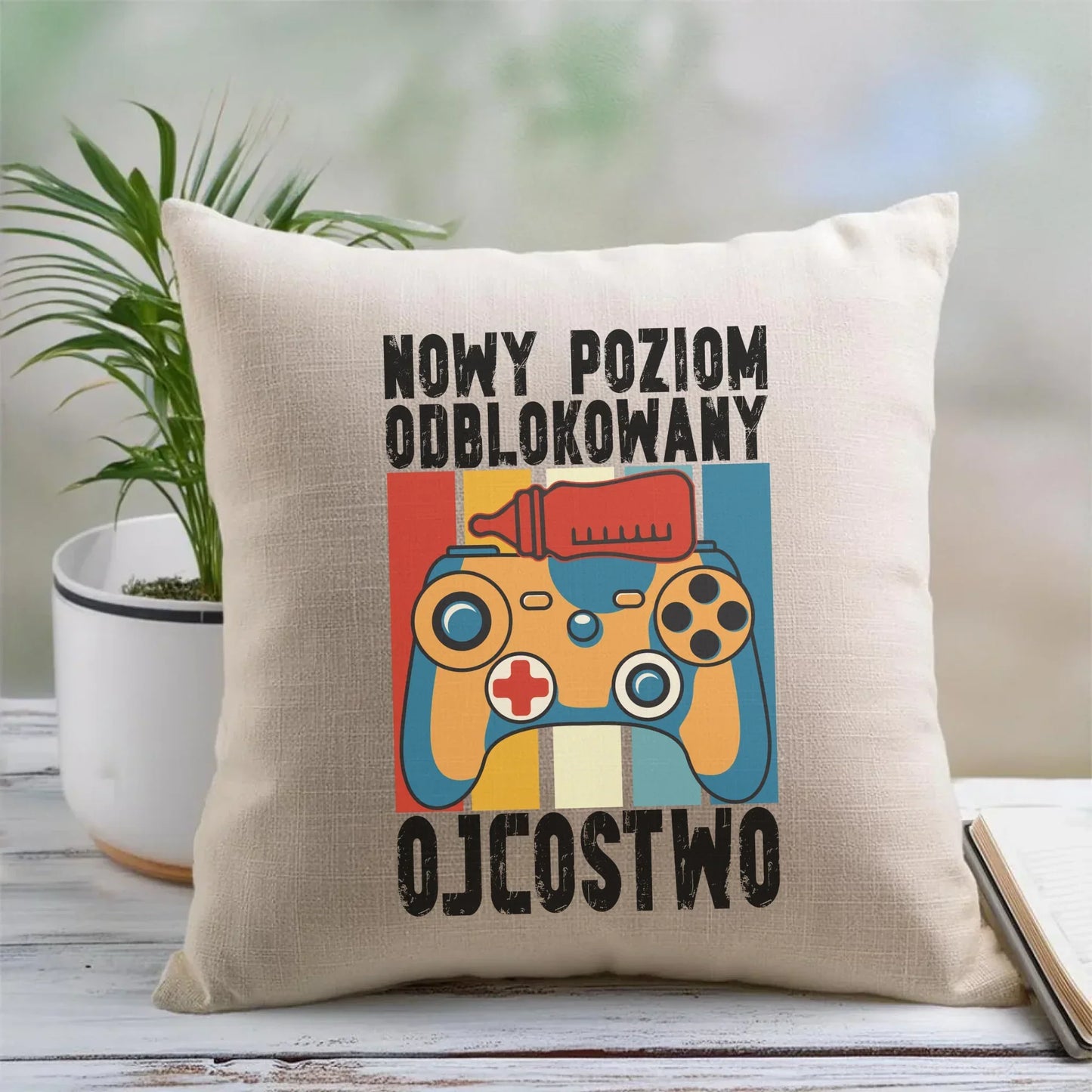 Nowy poziom odblokowany Ojcostwo | Poduszka dla taty DT24 - StoryCups.pl