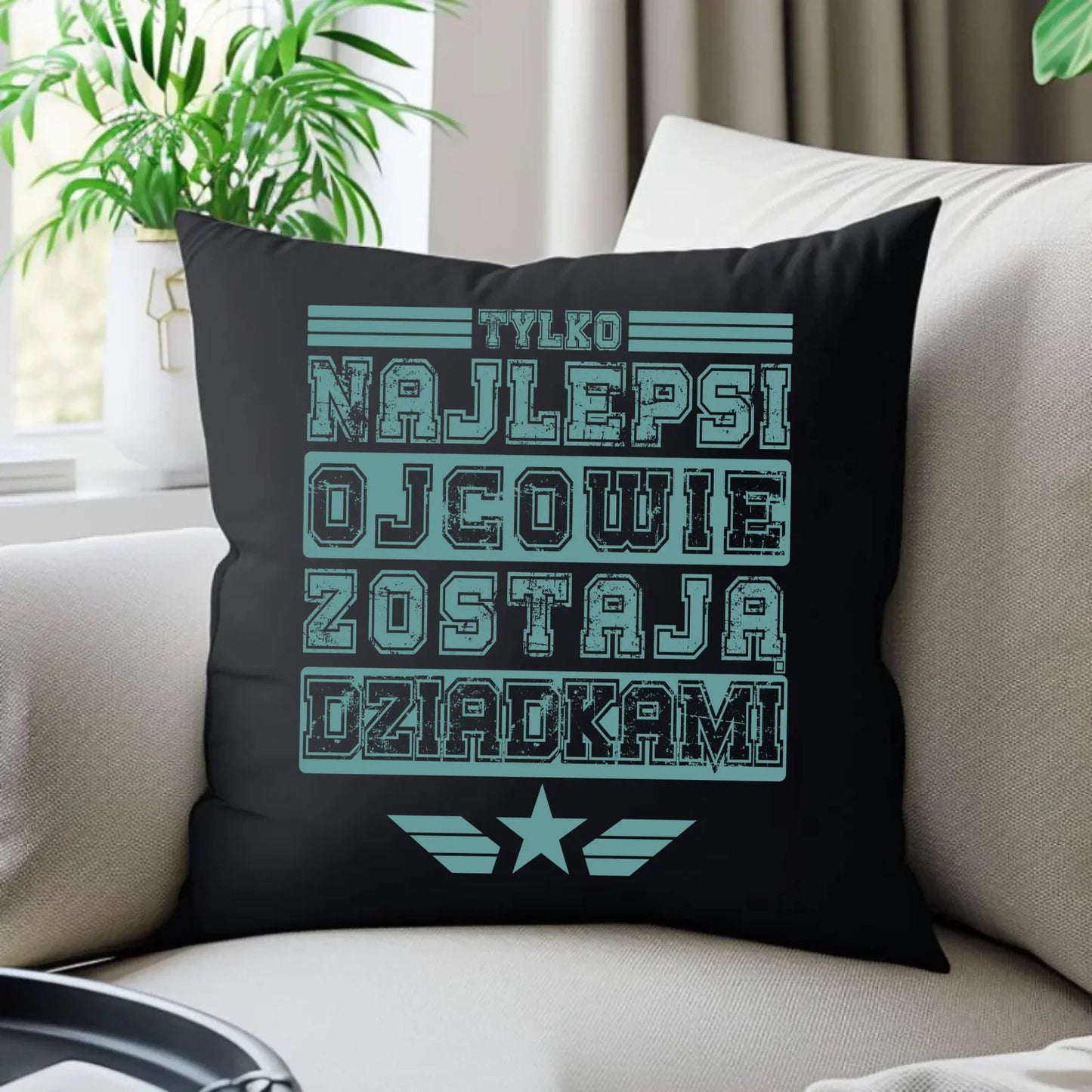 Tylko najlepsi ojcowie zostają dziadkami | Poduszka dekoracyjna dla taty DT39 - StoryCups.pl