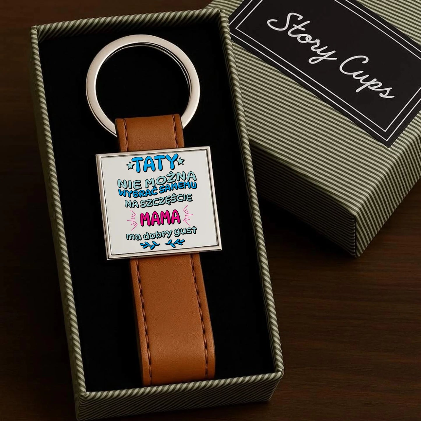 Personalizowany brelok z nadrukiem dla taty prezent na Dzień Ojca Święta Urodziny