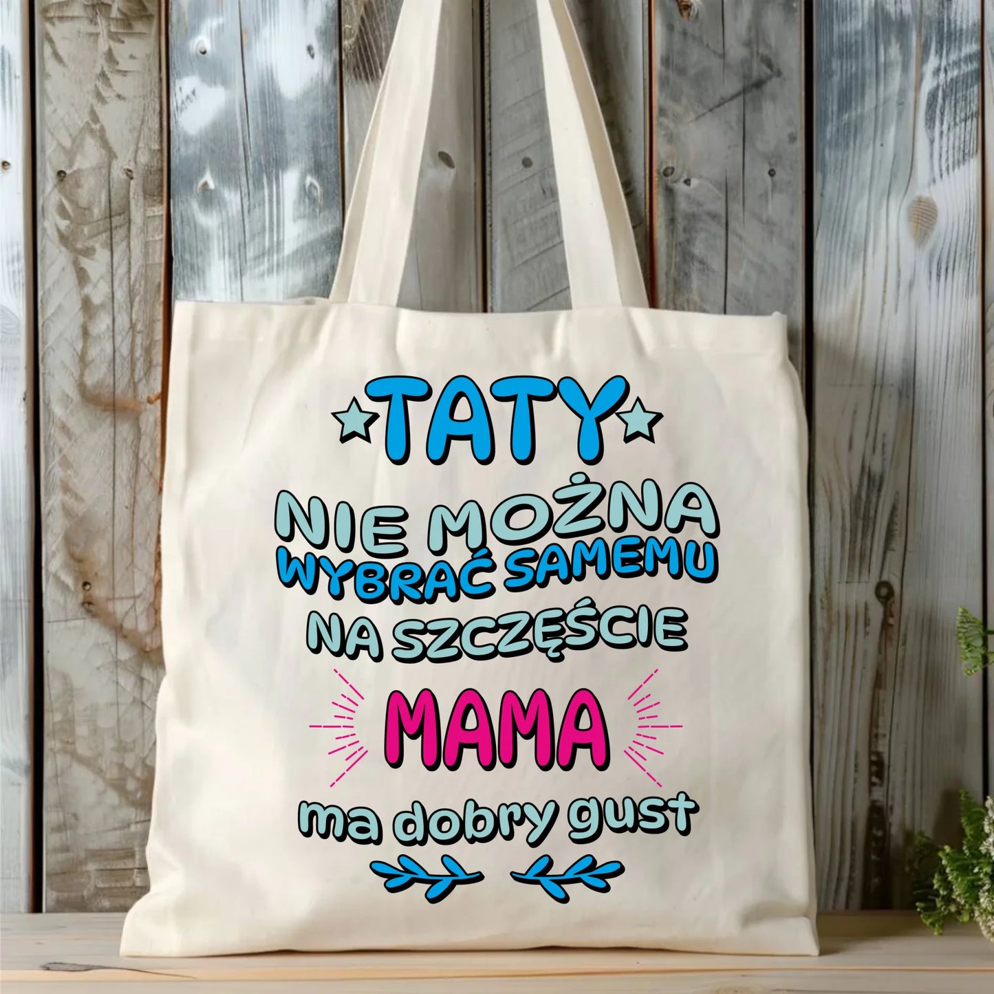 Personalizowana eco torba z nadrukiem dla taty - naturalna - prezent dla taty, Dzień Ojca, Święta, Urodziny