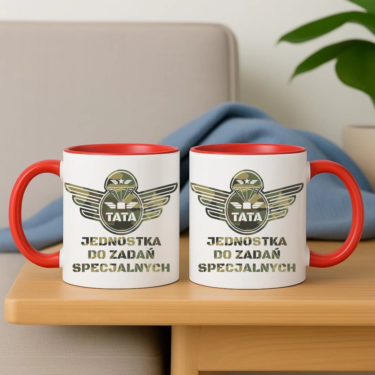 Personalizowany czerwony kubek dla taty na prezent Dzień Ojca Święta Urodziny