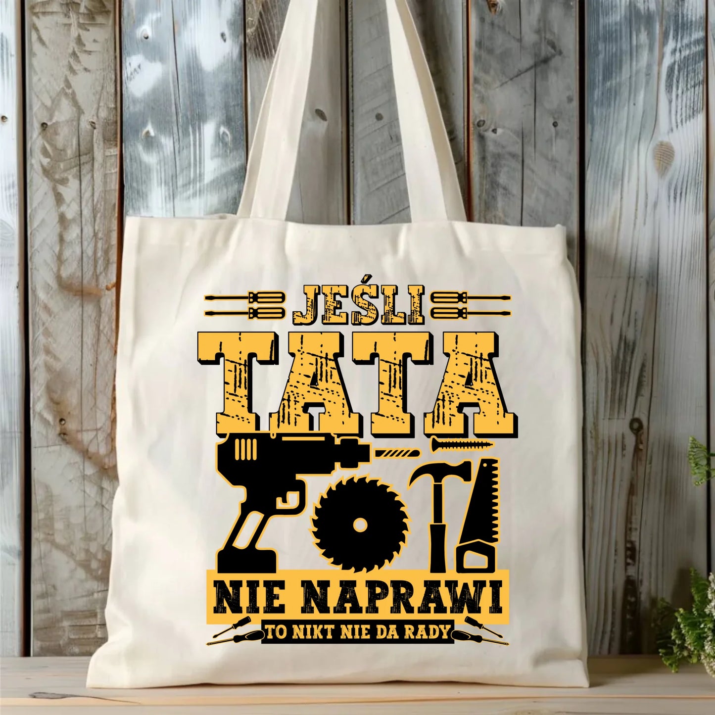 Personalizowana eco torba z nadrukiem dla taty - naturalna - prezent dla taty, Dzień Ojca, Święta, Urodziny