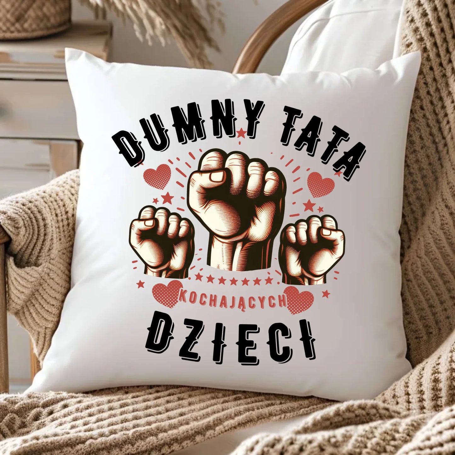 Pluszowa poduszka z nadrukiem prezent dla taty Dzień Ojca Święta urodziny