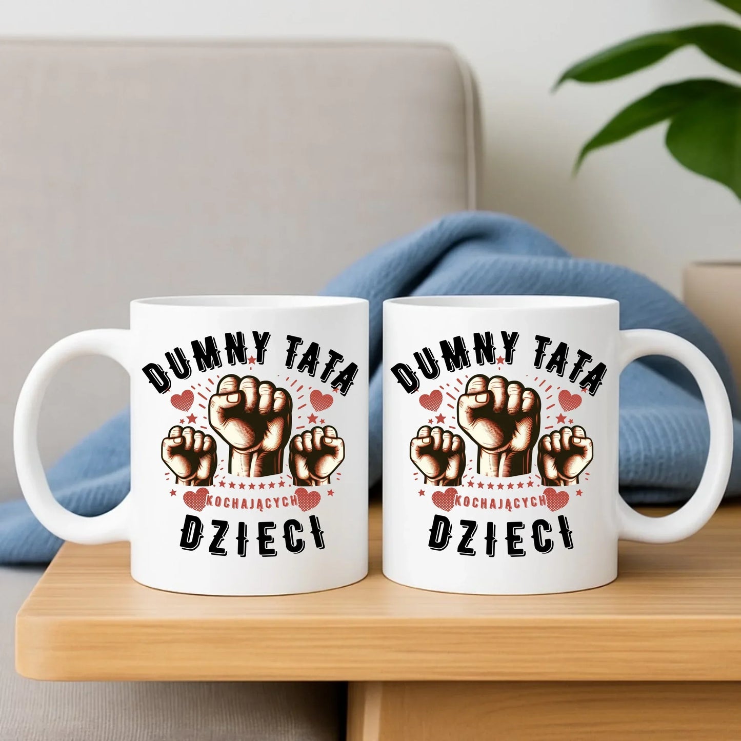 Dumny tata kochających dzieci | Zestaw poduszka i kubek DT44 - StoryCups.pl