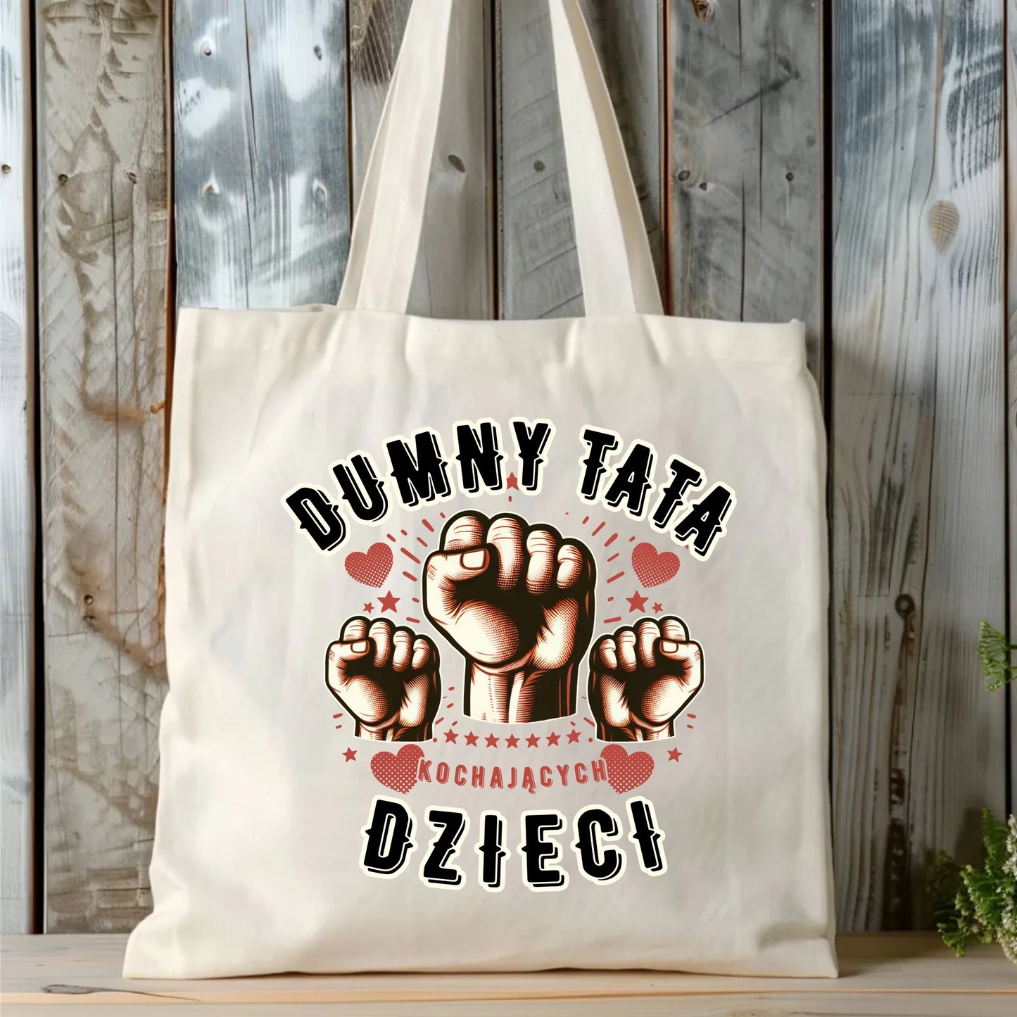 Personalizowana eco torba z nadrukiem dla taty - naturalna - prezent dla taty, Dzień Ojca, Święta, Urodziny