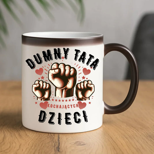 Dumny tata kochających dzieci | Kubek magiczny dla taty DT44 - StoryCups.pl
