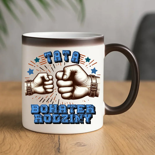 Tata bohater rodziny | Kubek magiczny dla taty DT45 - StoryCups.pl