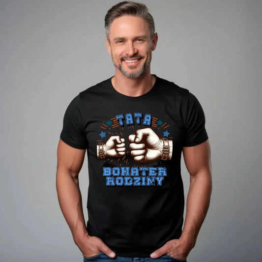 Tata bohater rodziny | Koszulka męska dla taty DT45 - StoryCups.pl