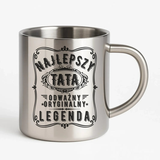 Najlepszy tata legenda | Kubek metalowy prezent dla taty DT47 - StoryCups.pl