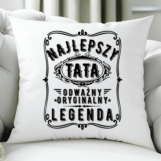 Najlepszy tata legenda | Poduszka dla taty DT47 - StoryCups.pl