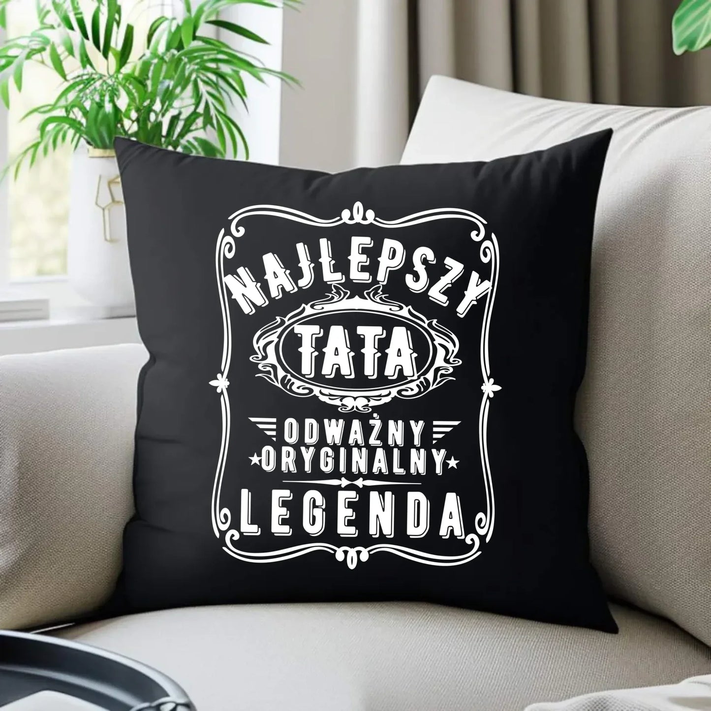 Najlepszy tata legenda | Poduszka dekoracyjna dla taty DT47 - StoryCups.pl